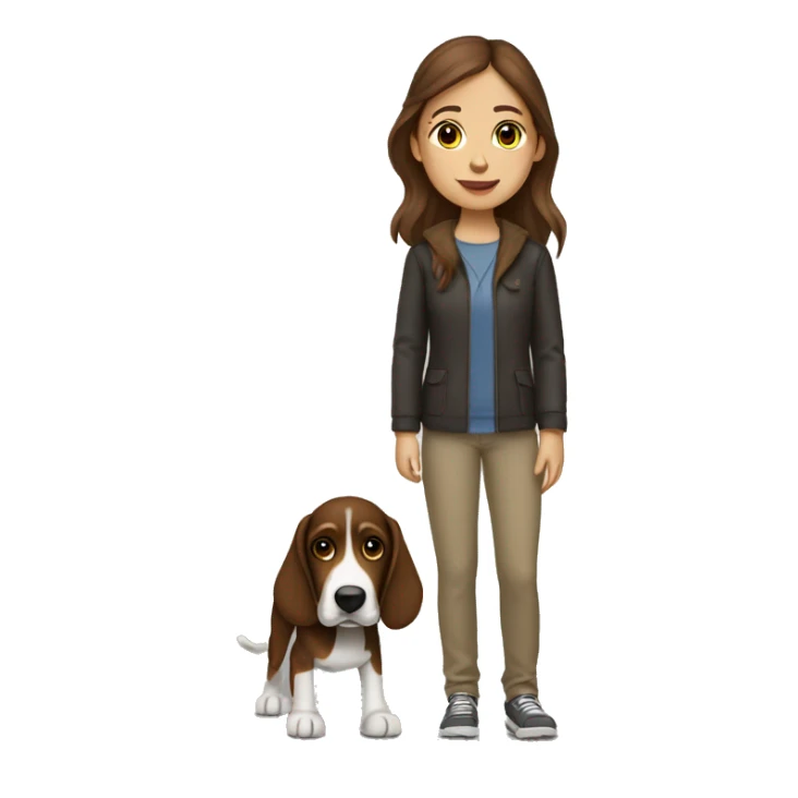 Girl with brown hair and a treeing walker coonhoun sticker
