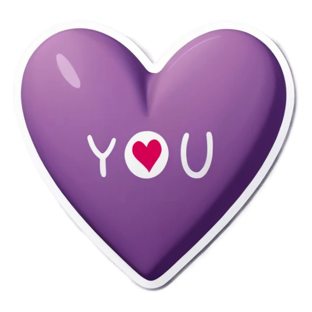a light purple heart saying "i love you" sticker