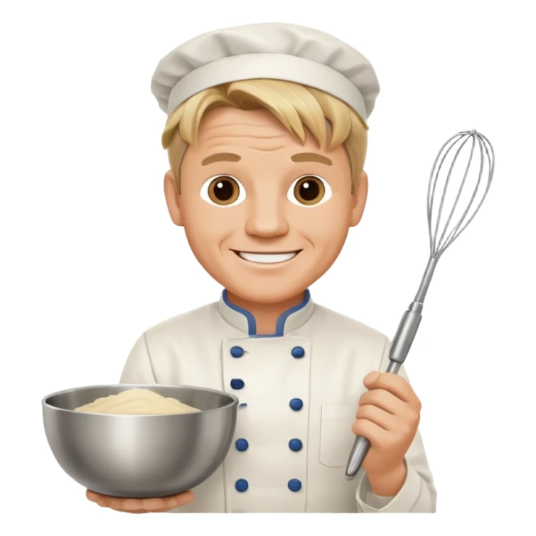 gordon ramsay chef holding whisk and bowl sticker