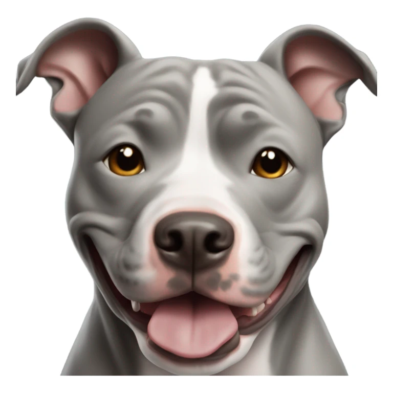 Grey male large pit bull smiling sticker