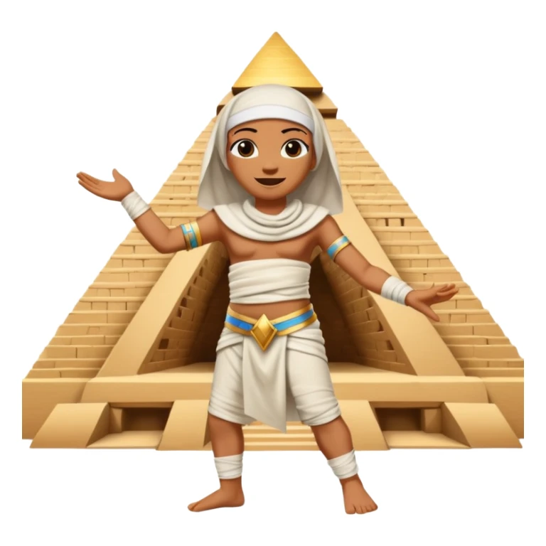 mummy dancing in front of Egyptian pyramid sticker