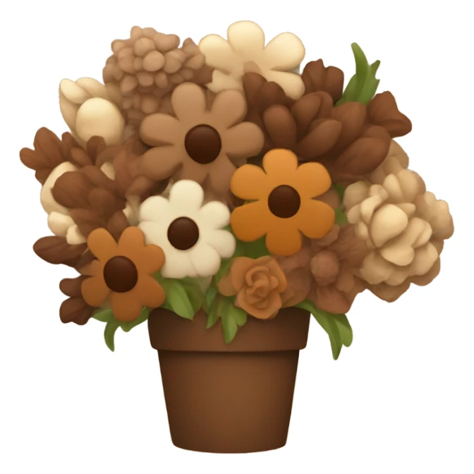 brown bouquet of flowers sticker