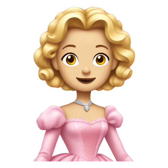 Glinda eating in a pink dress and jacket  sticker