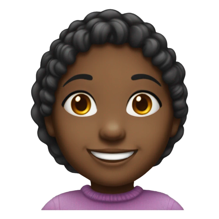 ella girl black plats colourful smiling sticker