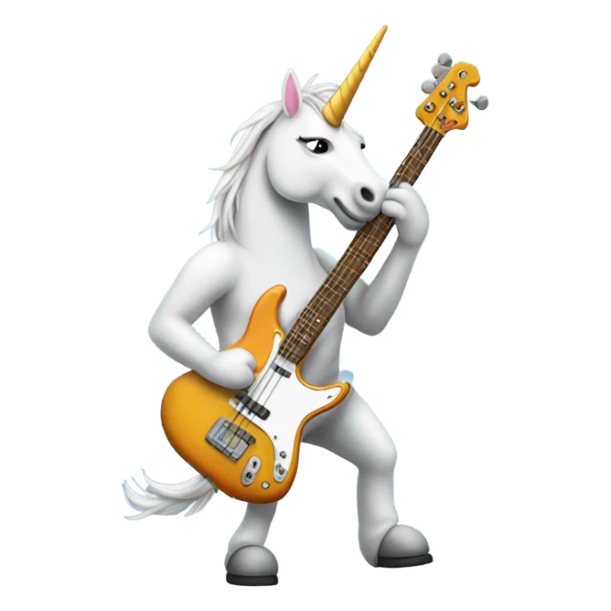 Unicorn playing bass guitar sticker