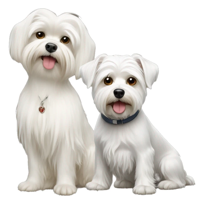  white maltese dog and biver York terrier   sticker