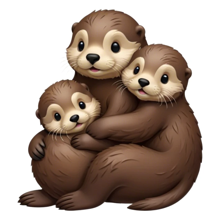 Disney-style, sea otter mom and sea otter pup snuggling sticker