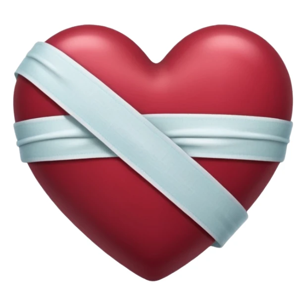 Heart bandaged burgendy shiny  sticker