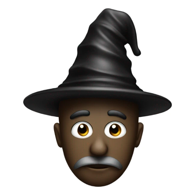 a black chess pawn, just the face, with a wizard hat sticker