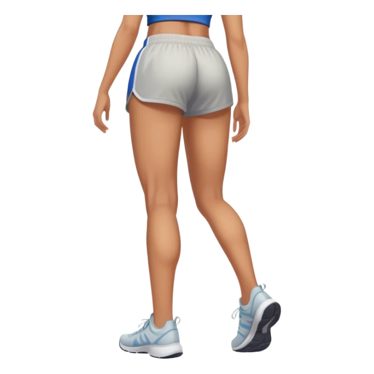 back view of full legs female with gym shorts sticker