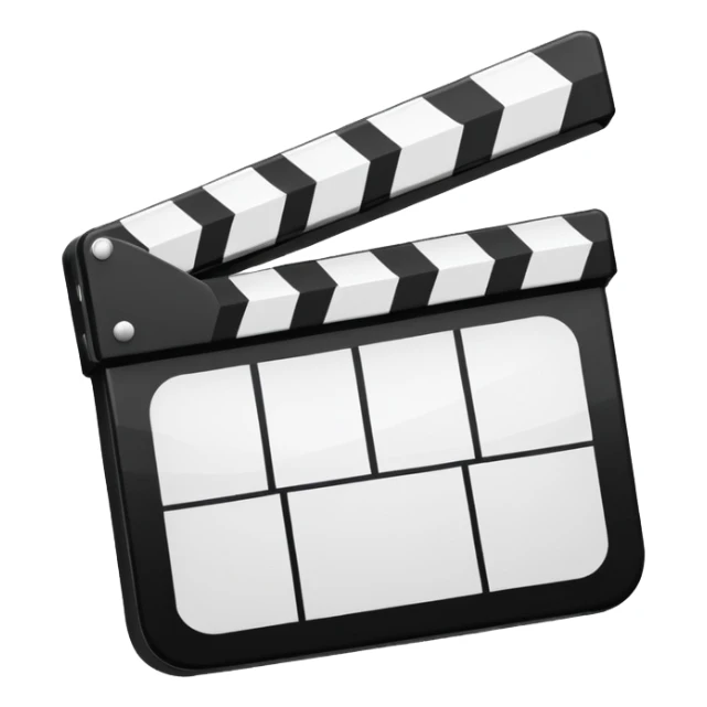 ultra simplified movie clapper, just two rectangles and a line, stripped of all details, pure geometric abstraction sticker