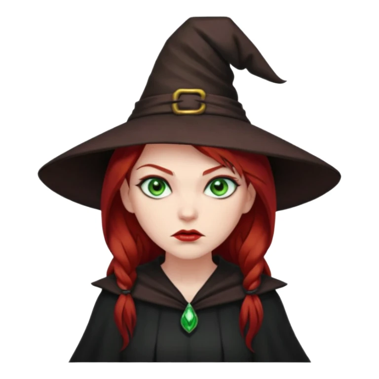 Dark blood Red haired witch. Green eyes annoyed. Sexy attitude. sticker