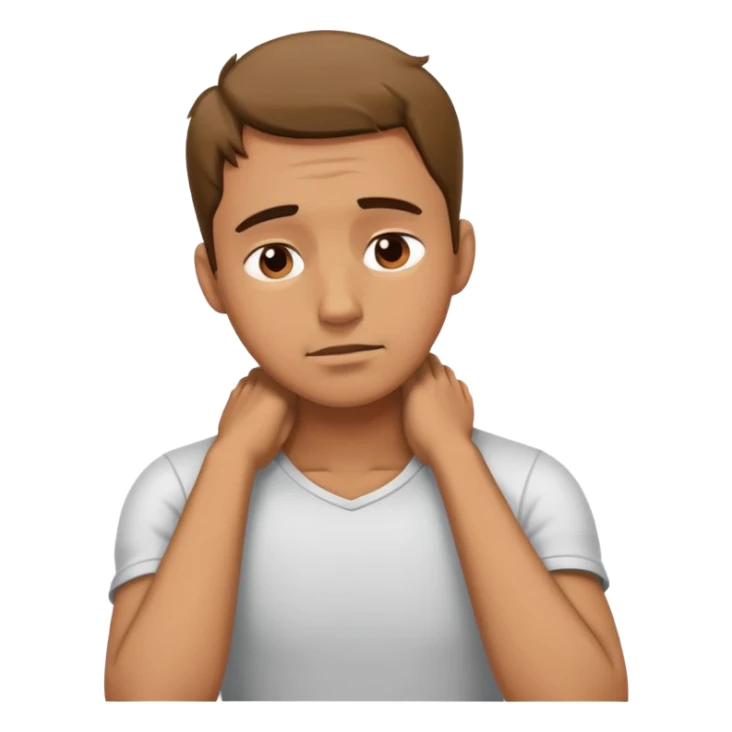 Guy crashing out with arms around his neck sticker