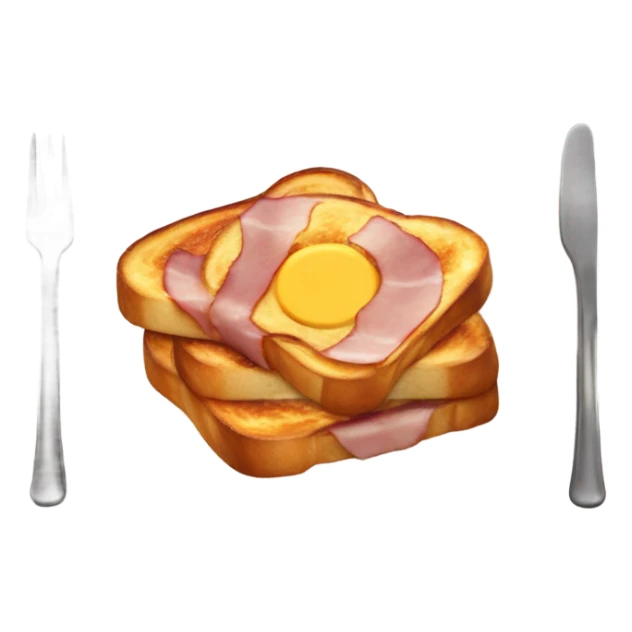 French toast with ham and cheese in the middle sticker