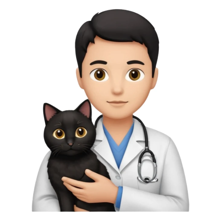 Veterinaria con un gato negro sticker