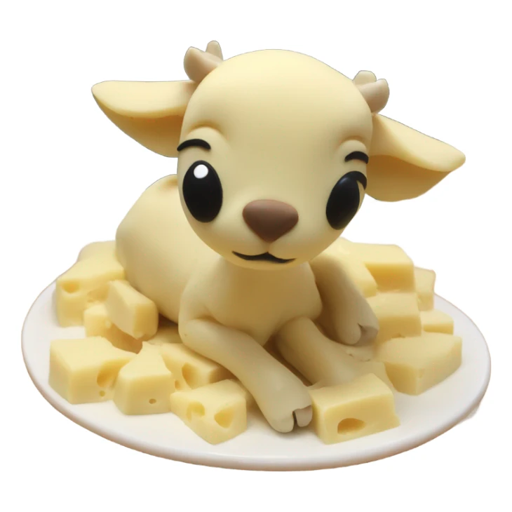 Baby reindeer made of cheese sticker