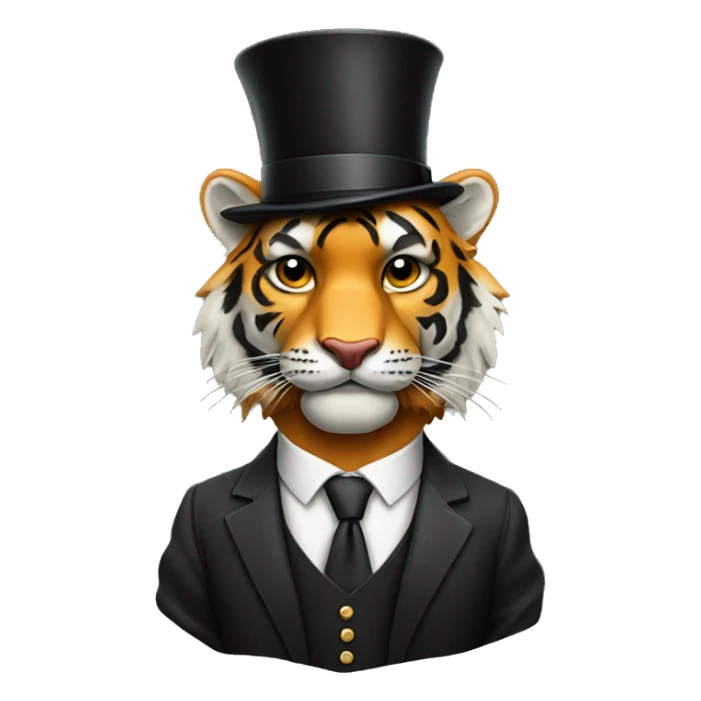Rich tiger with a suit and top hat sticker