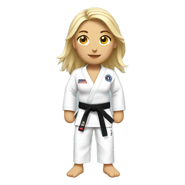 woman jiu jitsu white belt sticker