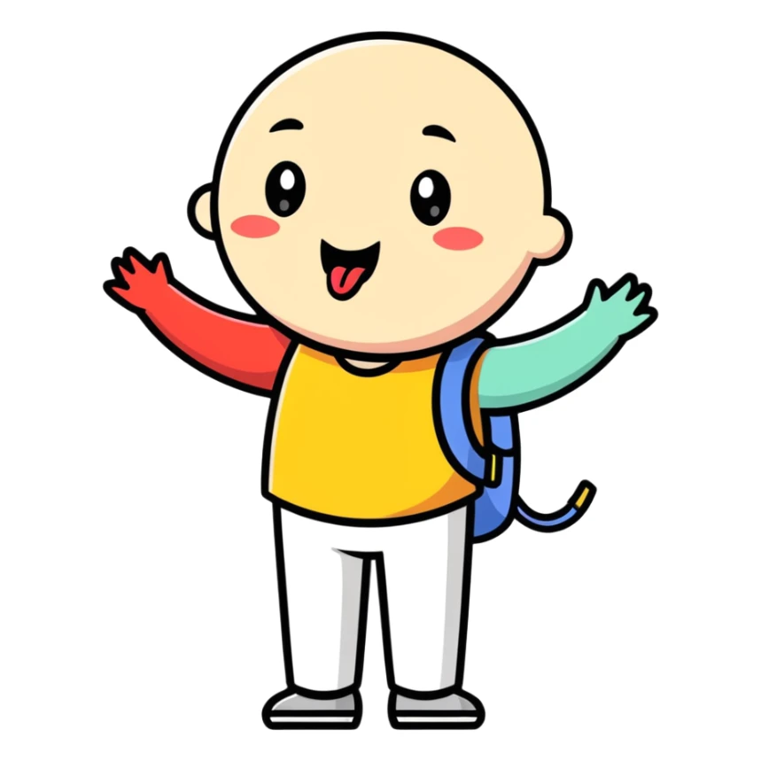 Tongue out with back of hands to the side sticker