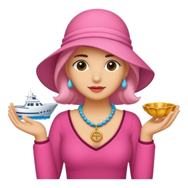 Rosa mujer comprando collares de concha marina 🐚  sticker