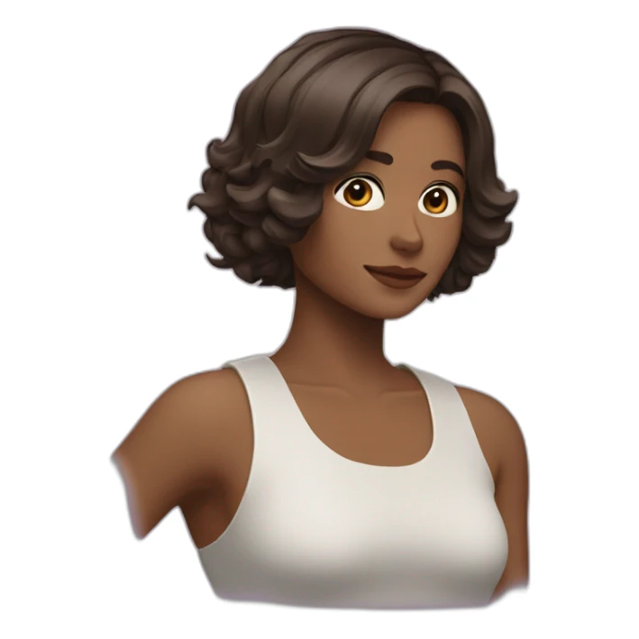 Une brune avec une coupe au carré sticker