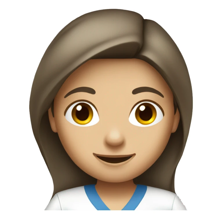 Brunette Female nurse long hair playing tennis sticker