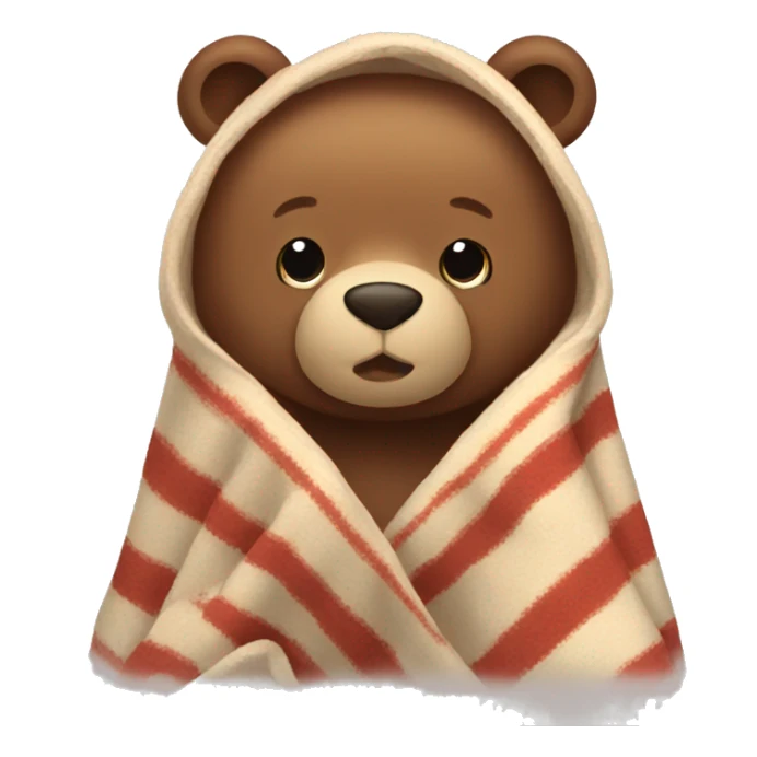 bear cozy in blanket sticker