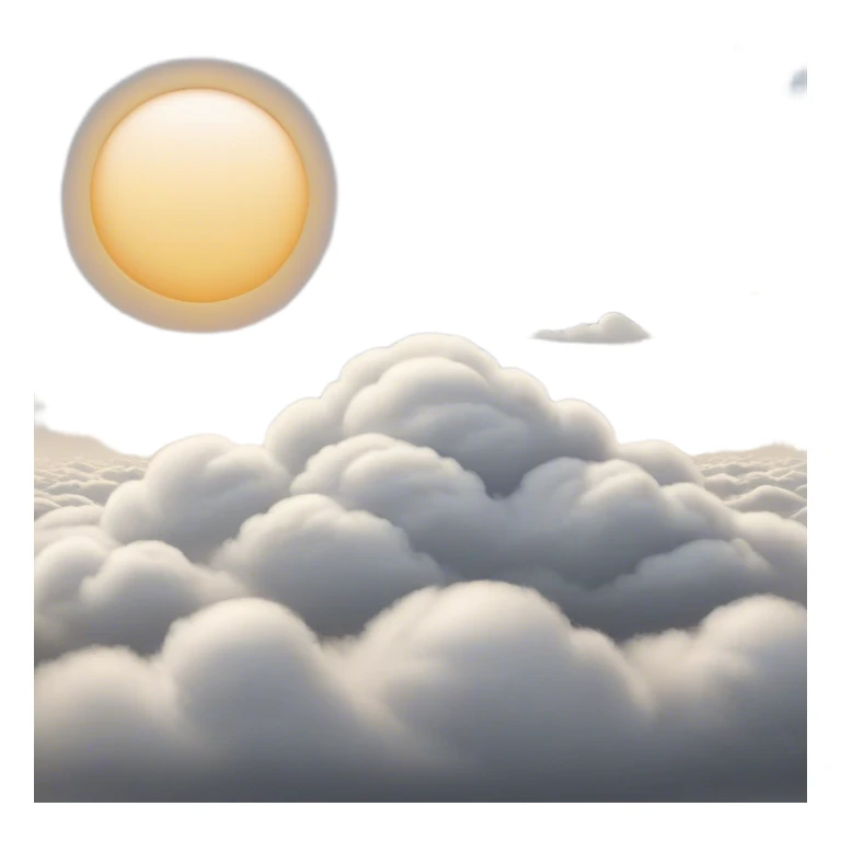 Cinematic Realistic Altostratus Emoji, Soft and gray, with mid-level clouds spreading evenly across the sky. The clouds create a smooth, overcast layer that dulls the sun’s light, giving the world a peaceful, muted tone. Soft glowing outline, capturing the essence of calm, muted skies and gentle transitions in an altostratus cloud! sticker