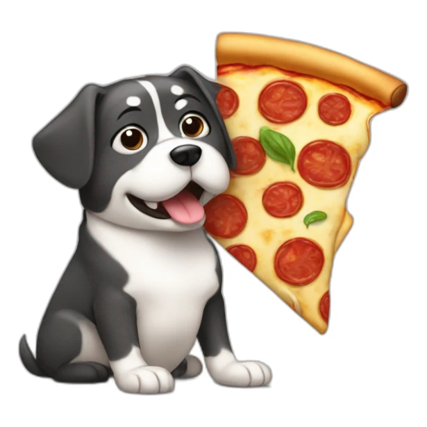 Chien qui mange une pizza sticker