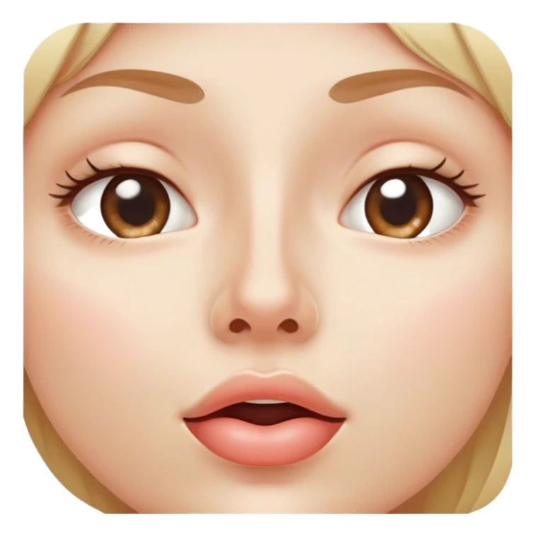 women with nose in mouth sticker