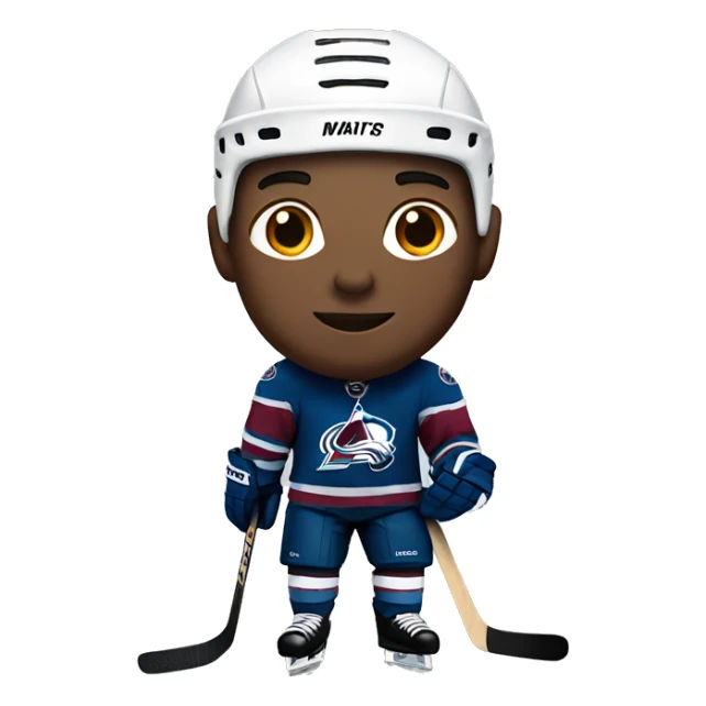 Hockey player in avalanche uniform  sticker