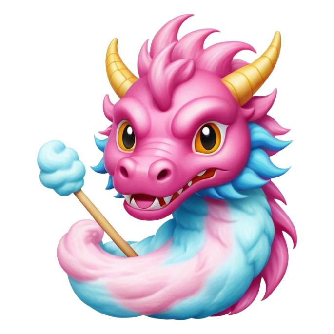 Chinese dragon-shaped cotton candy art sticker
