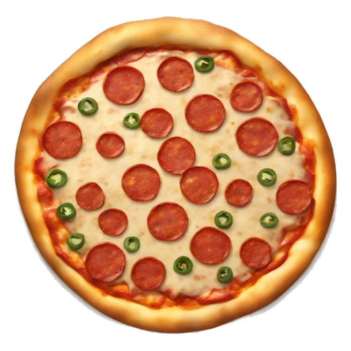 Pizza topped with pepperoni and jalapeños sticker