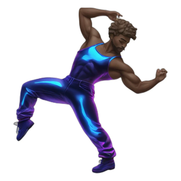  male dancer big booty neon sign style sticker