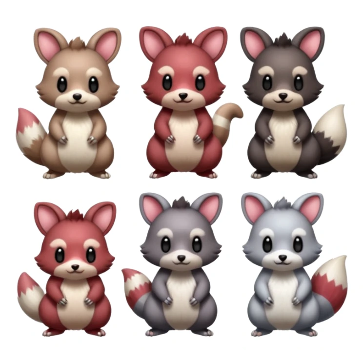 Teddiursa-Minccino-Furret-Obstagoon-fusion  sticker