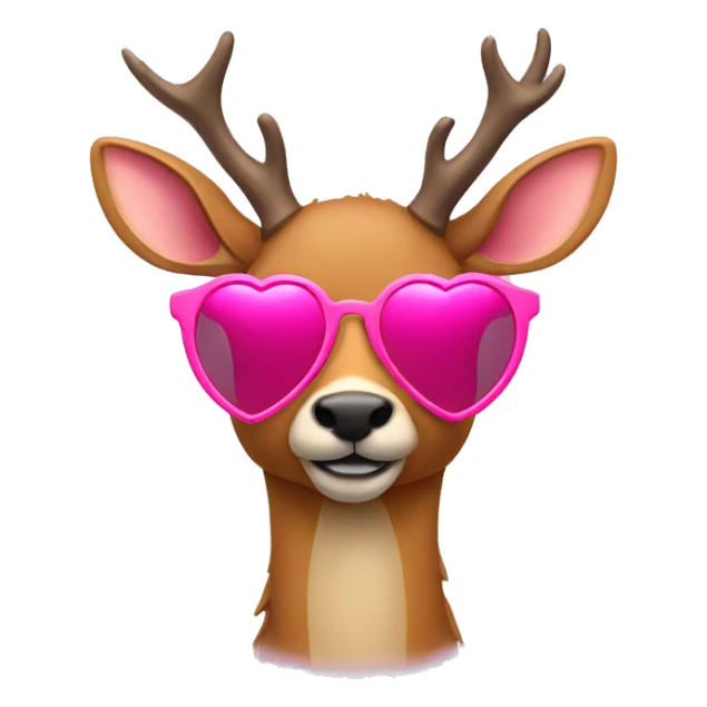 deer wearing pink heart sunglasses sticker