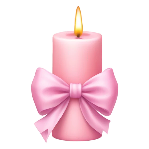 pastel pink candle with bow  sticker