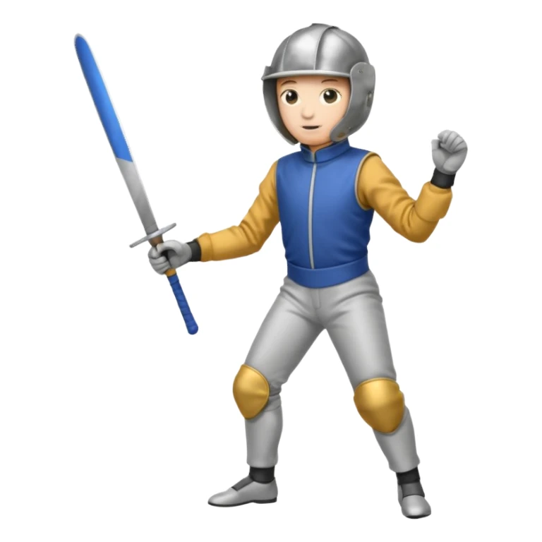 A person wearing fencing equipment from head to toe sticker