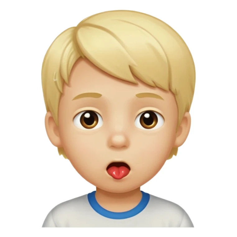 Blonde kid drooling with numbers 67 next to him  sticker