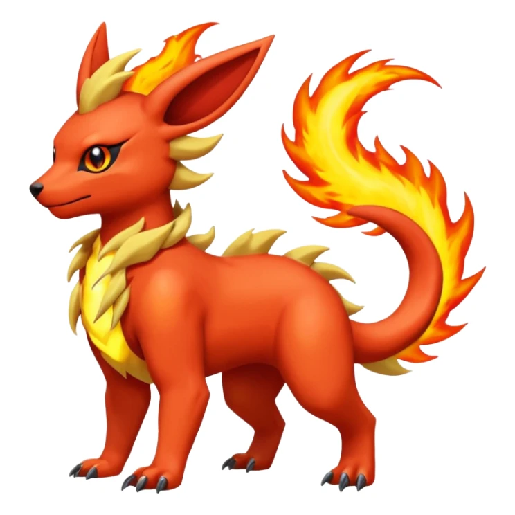Flareon-Salandit-Electrike-Zeraora-Fakémon-hybrid-creature (full body)  sticker