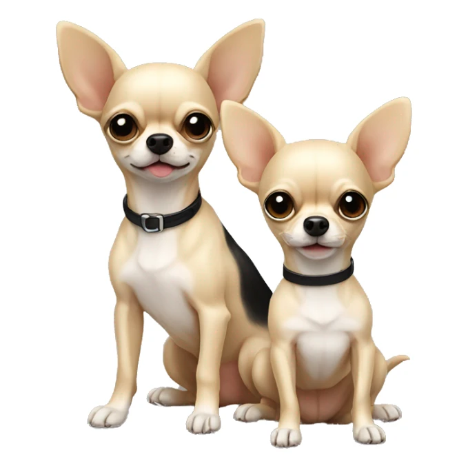 two chihuahua dogs beige and black sticker