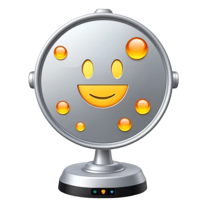 radar dish with emoji icons appearing as detected objects sticker