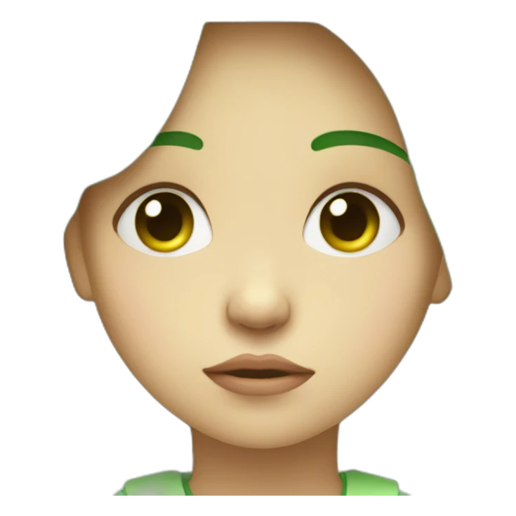 sad sick kid green face girl sticker