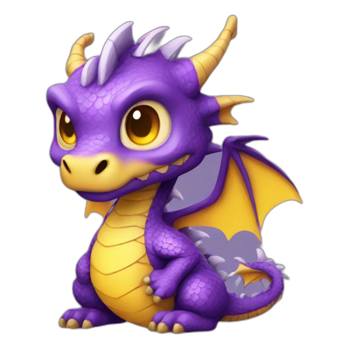 purple dragon with yellow eyes wearing wizard clothes sticker
