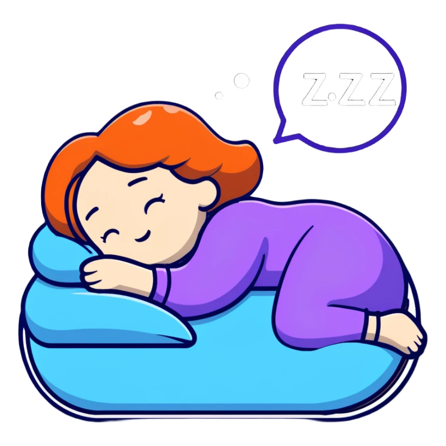 girl sleeping with zzz bubble and snoring sticker
