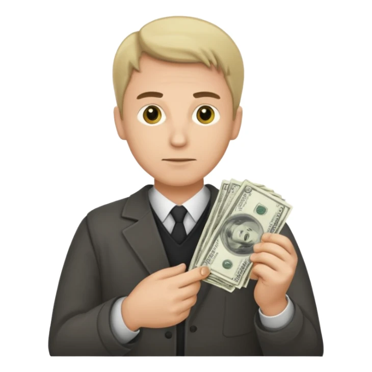 rich guy with money in hand sticker
