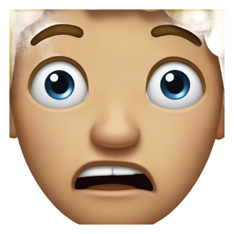 Shocked emoji with tears sticker
