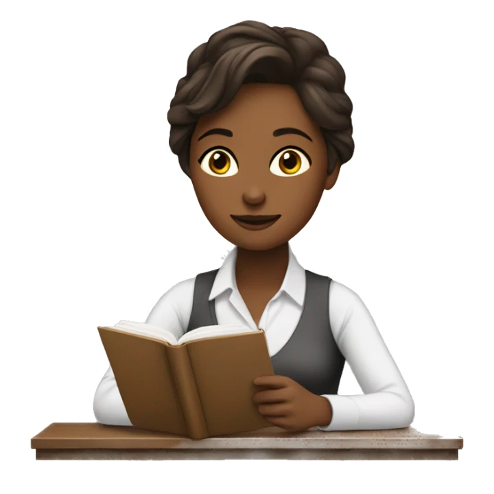 Female woman studying with coffee sticker