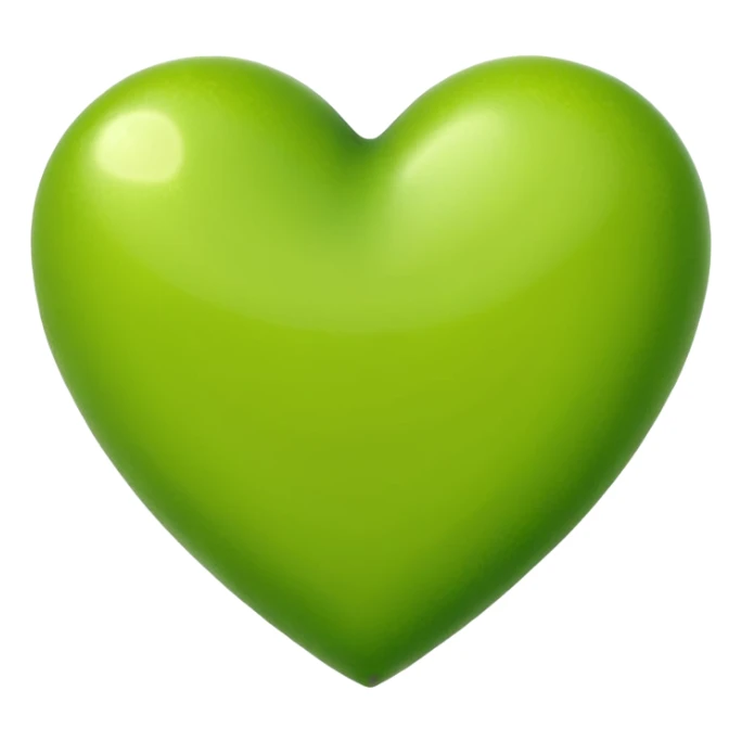 lime green heart with a leaf motif sticker