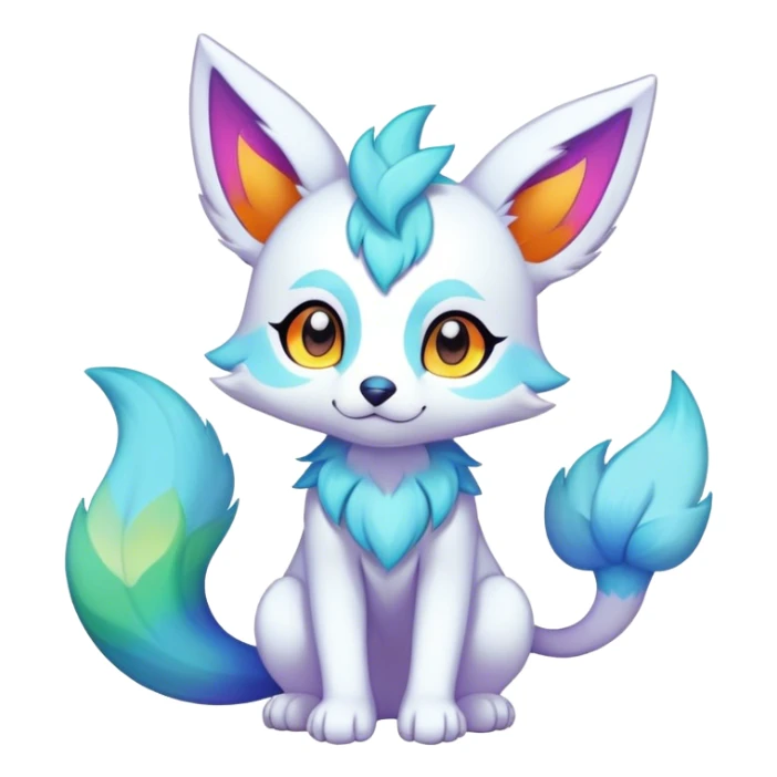 Kawaii bright fantasy ethereal anthro fursona Fakemon sticker